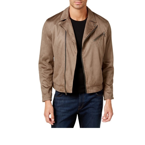 INC, International Concepts Men's Large Fall Faux Suede Trendy Bomber Jacket NWT - Picture 2 of 10